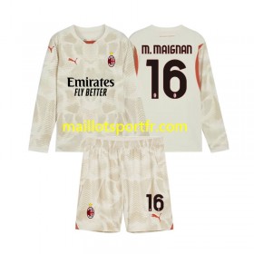 Maillot de Foot AC Milan Mike Maignan 16 Gardien Enfant Troisieme 2024/25 ML